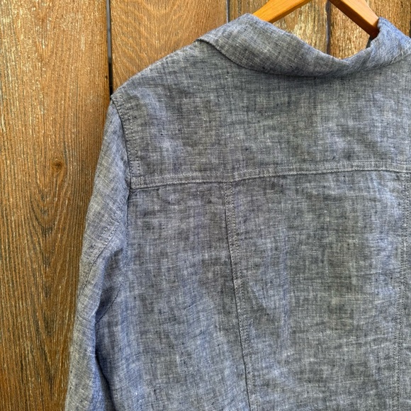 JNY Women's Blue Linen Button Up Jacket Top Size Large - Picture 12 of 12